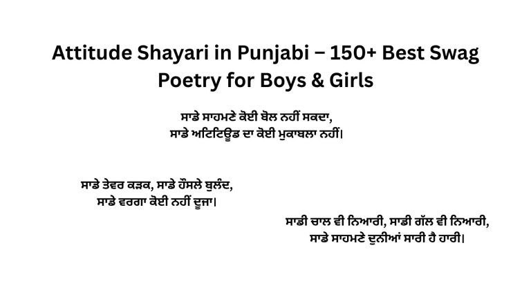 Attitude Shayari in Punjabi – 150+ Best Swag Poetry for Boys & Girls